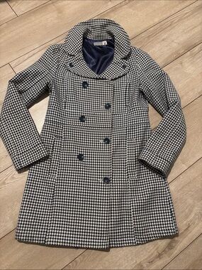 Volcom Black & White Houndstooth Pea Coat